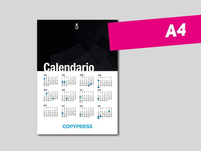 Calendarios A4 para colgar