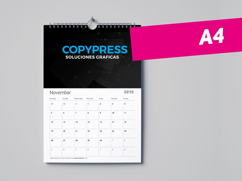 Calendarios A4 de Pared - 6 Pliegos